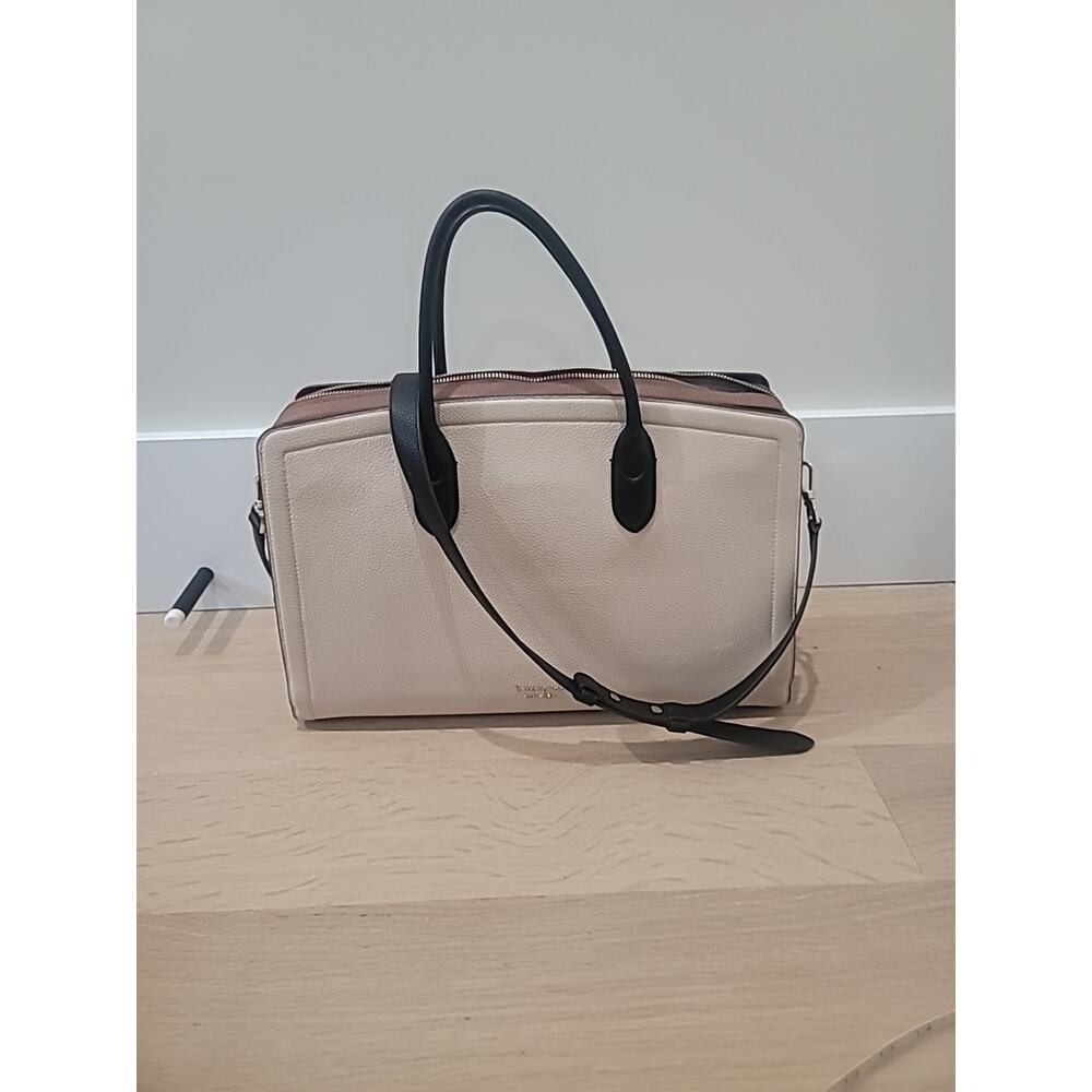 Kate Spade Knott Large Cream Tan Leather Laptop Work Commuter Bag Travel School - Picture 13 of 14